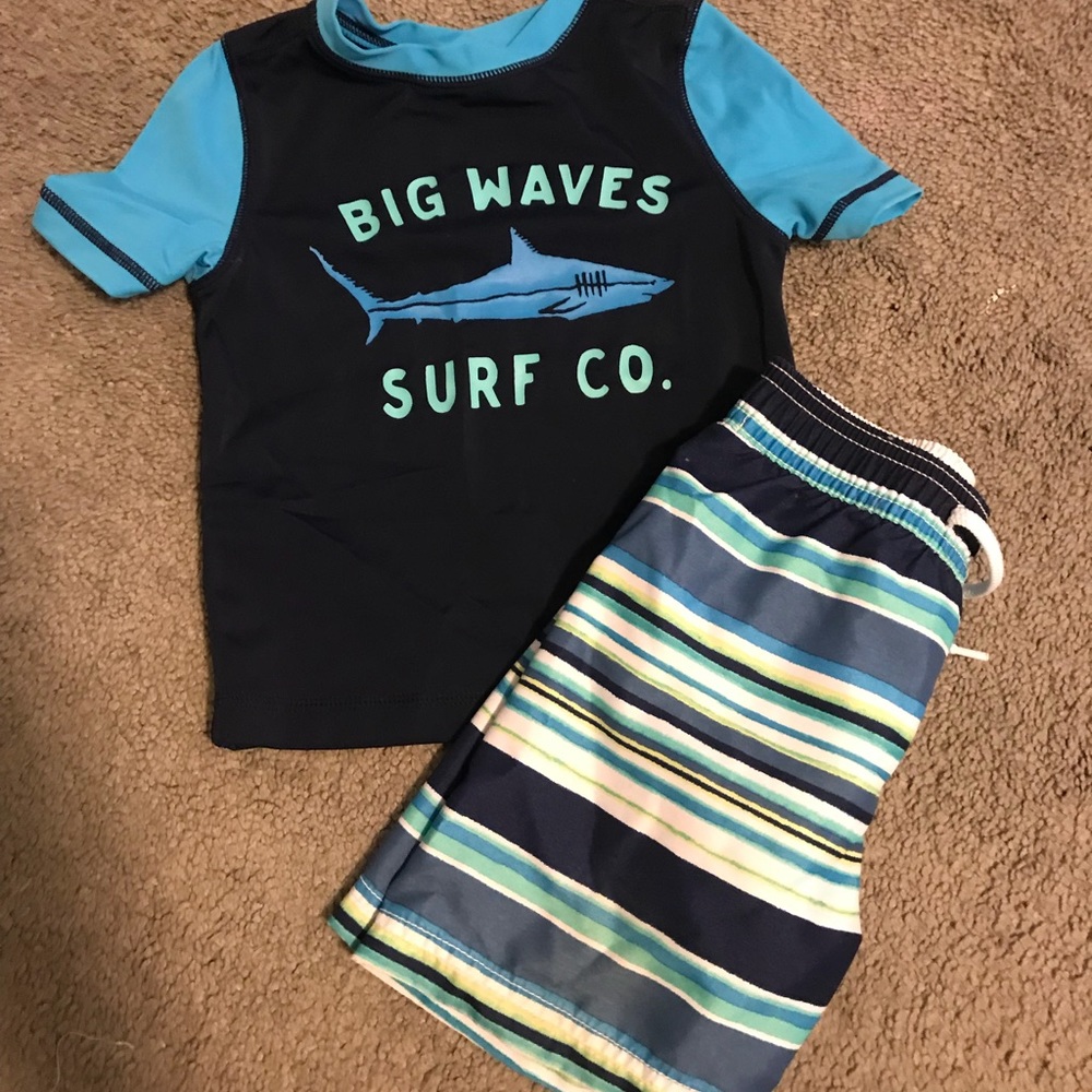 Old Navy Swim trunks & swim shirt. Worn once!